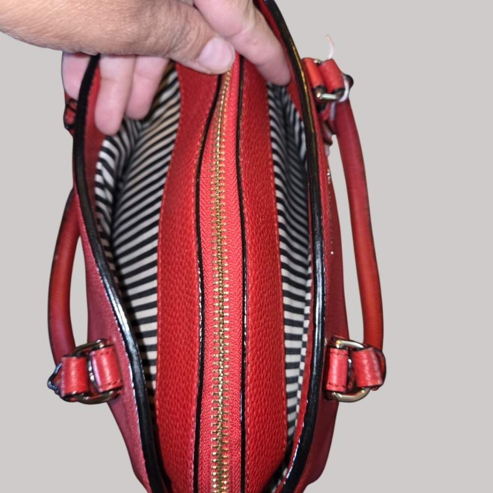 🚫SOLD🚫 Kate Spade Red Leather Handbag & Dustbag - Picture 5 of 14